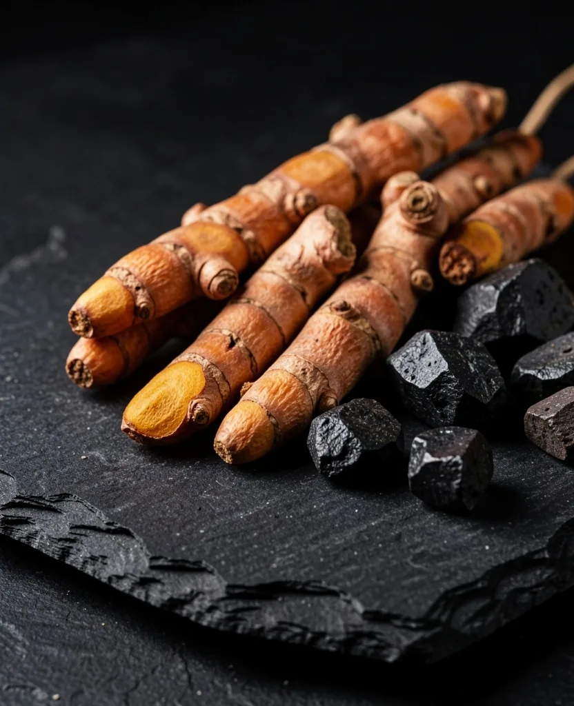 Natural supplement ingredients photographed in detail