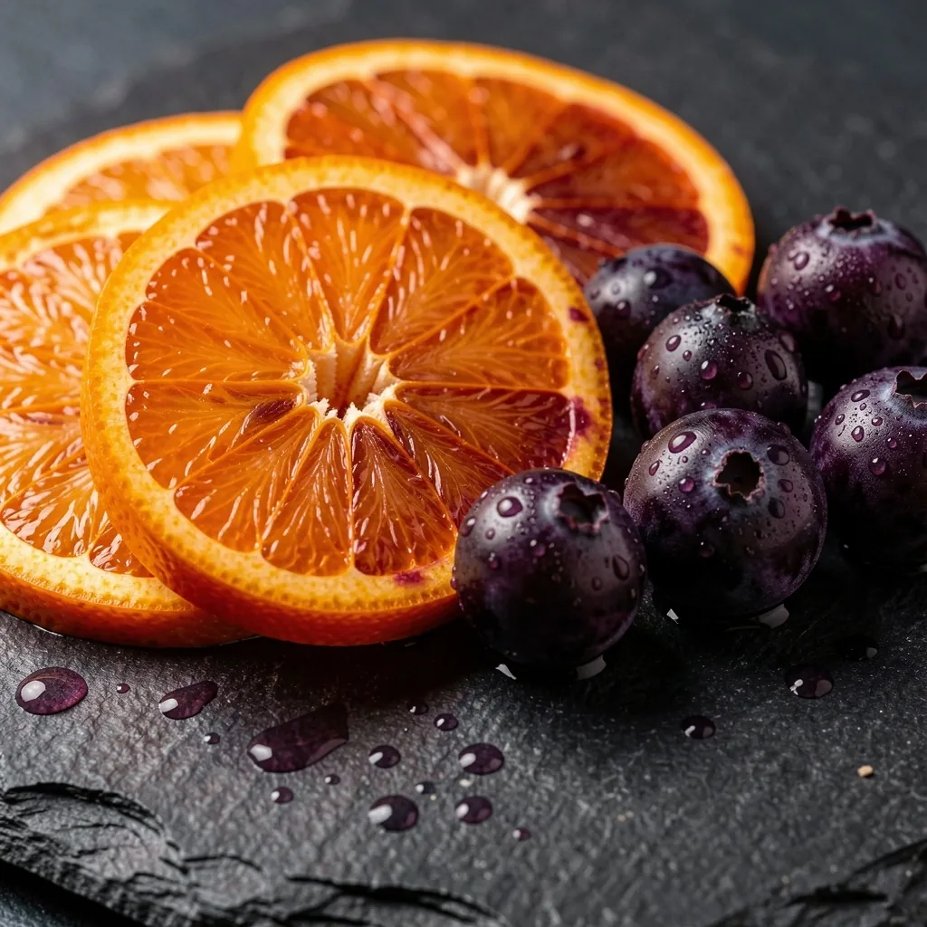 Antioxidant-rich fruits cross section